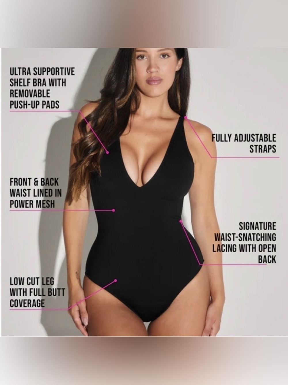 TA3 Black Brown Leopard Plungey One Piece Swimsuit Large NWT - Picture 5 of 7